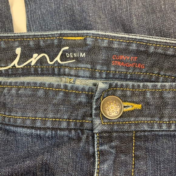 INC Curvy Fit Straight Leg Jeans with Grommet Pocket, Size 22 - Picture 3 of 5